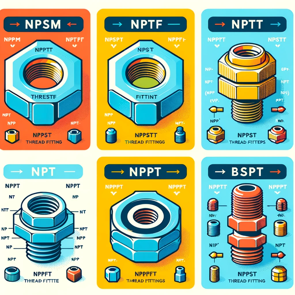 NPSM һәм NPTF һәм NPT һәм BSPT