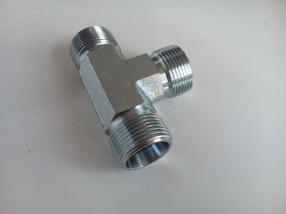 AC METRIC MALE 24°light type TEE oil hose fittings Ruihua Hardware
